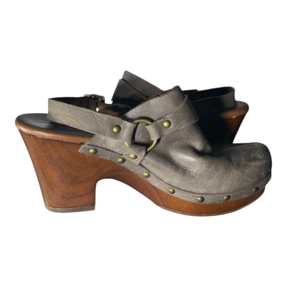 Korks Deba Clog Kork-Ease Silver Leather Slingbavk Buckle Clog Mule size 39/8 - Picture 7 of 8